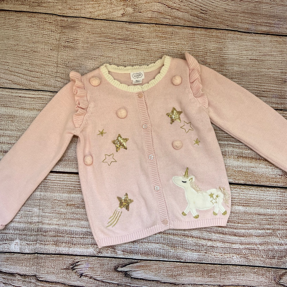 Mud Pie Unicorn Cardigan EUC. 2T-3T